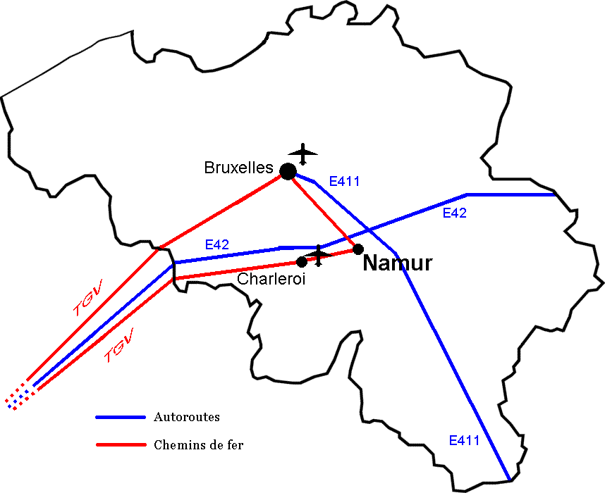 Plan d'accs  Namur